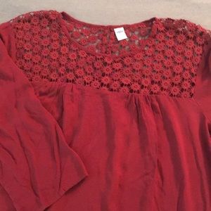 ON cranberry, 3/4 sleeve, top, L, EUC